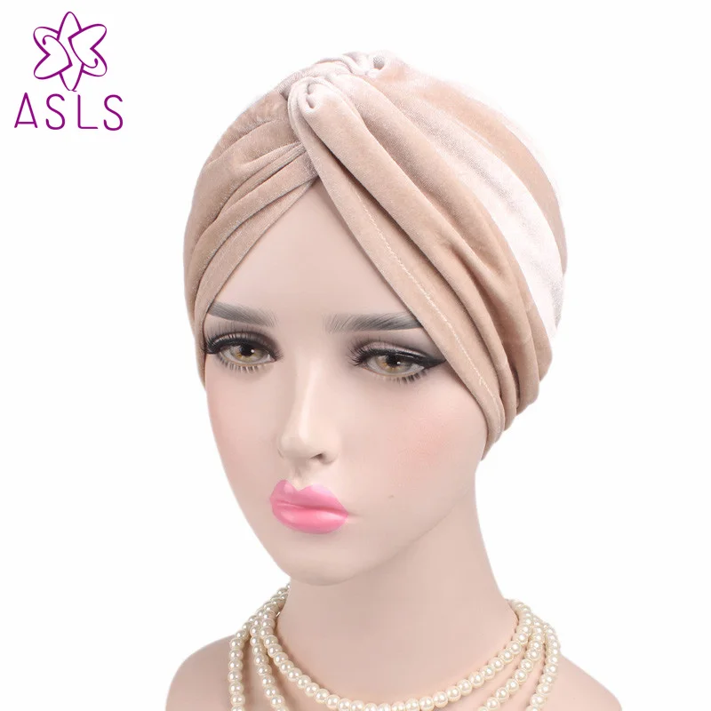 

W Cheap Hot sale Soft Velvet Twist Turban Headwrap Women Knotted Luxury Headband cap For Cancer Hair Loss Ladies turban