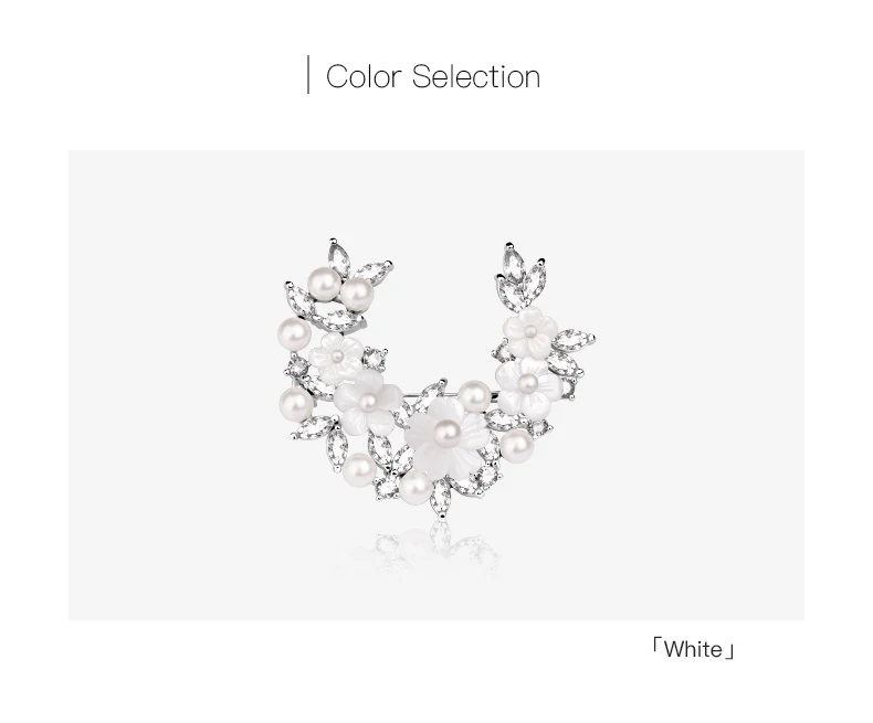 Новое поступление, жемчужные броши для женщин, кристалл от Swarovski, белая вишня, свитер с цветами, брошь для костюма, пальто, модные аксессуары
