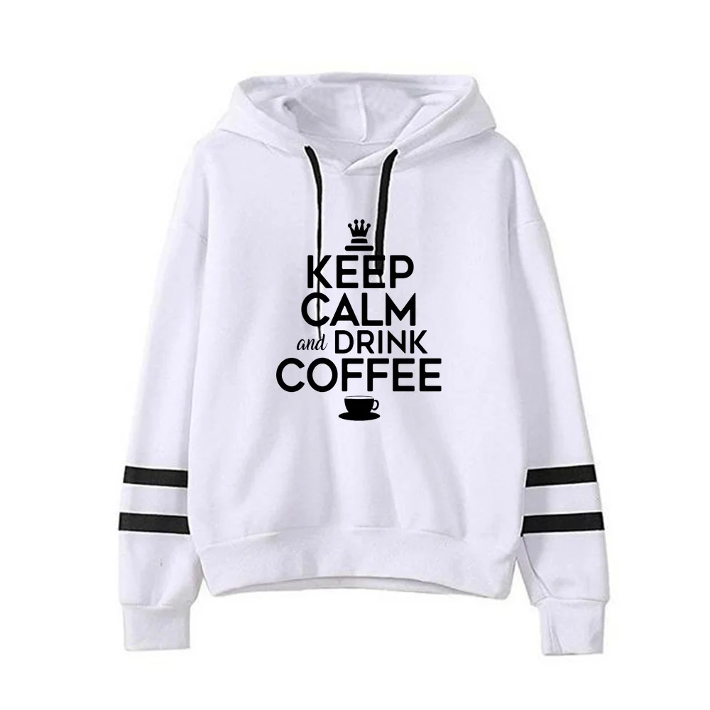 Gresanhevic New Keep Calm And Drink Coffee Womens Fashion Sweatshirt Long Sleeve Sweater Hoodie | Женская одежда