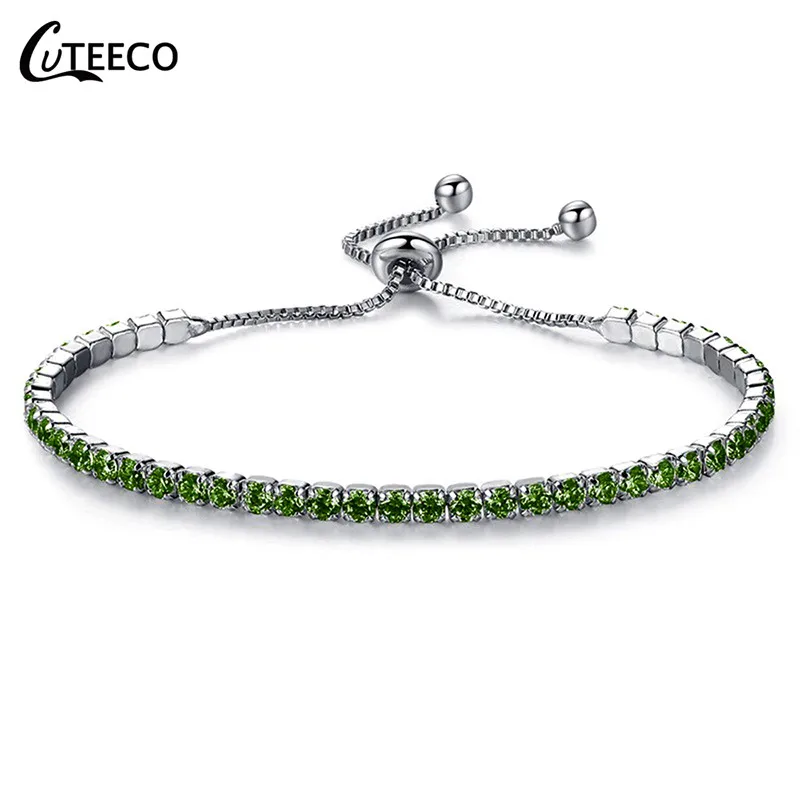 AD0390-1 CUTEECO европейские модные женские Подвески браслет кубического циркония бренд браслет Бесконечность Браслеты для женщин ювелирные изделия подарок - Окраска металла: AD0390-1