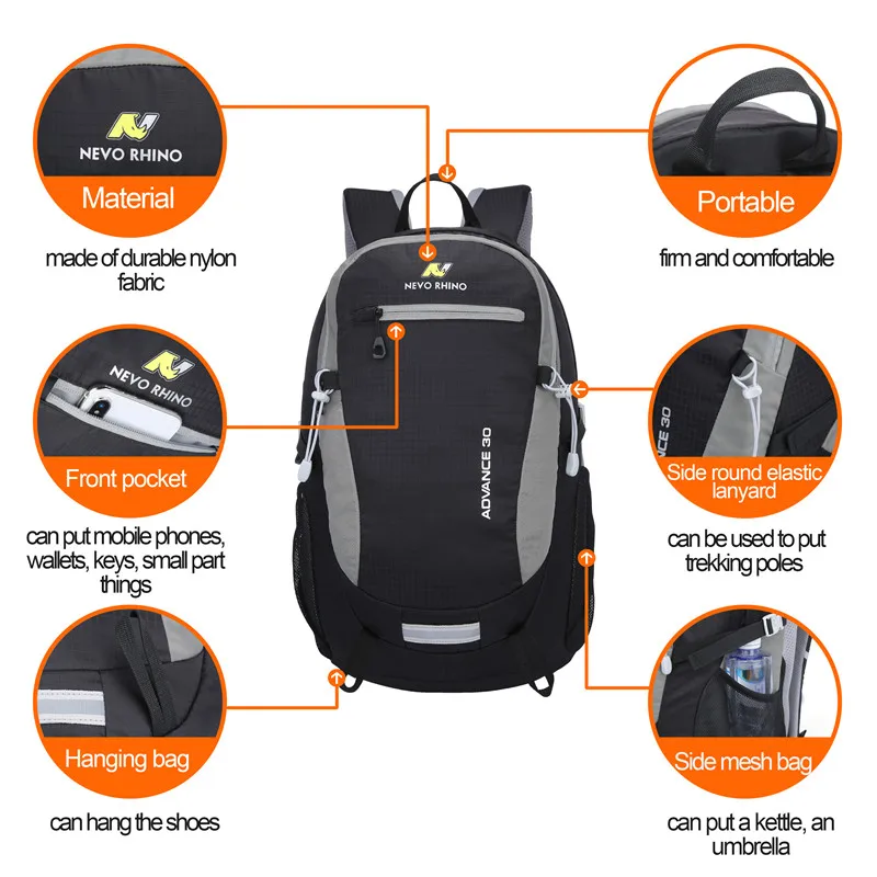 NEVO RHINO 30L водонепроницаемый мужской рюкзак унисекс дорожная сумка походный открытый альпинистский рюкзак для мужчин