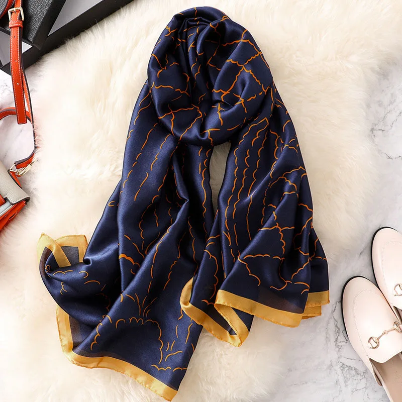 2019 Luxury Scarf Women Plaid Print Silk Shawl and Wrap Echarpe Summer Scarves For Ladies New Bandana Muslim Hijab |