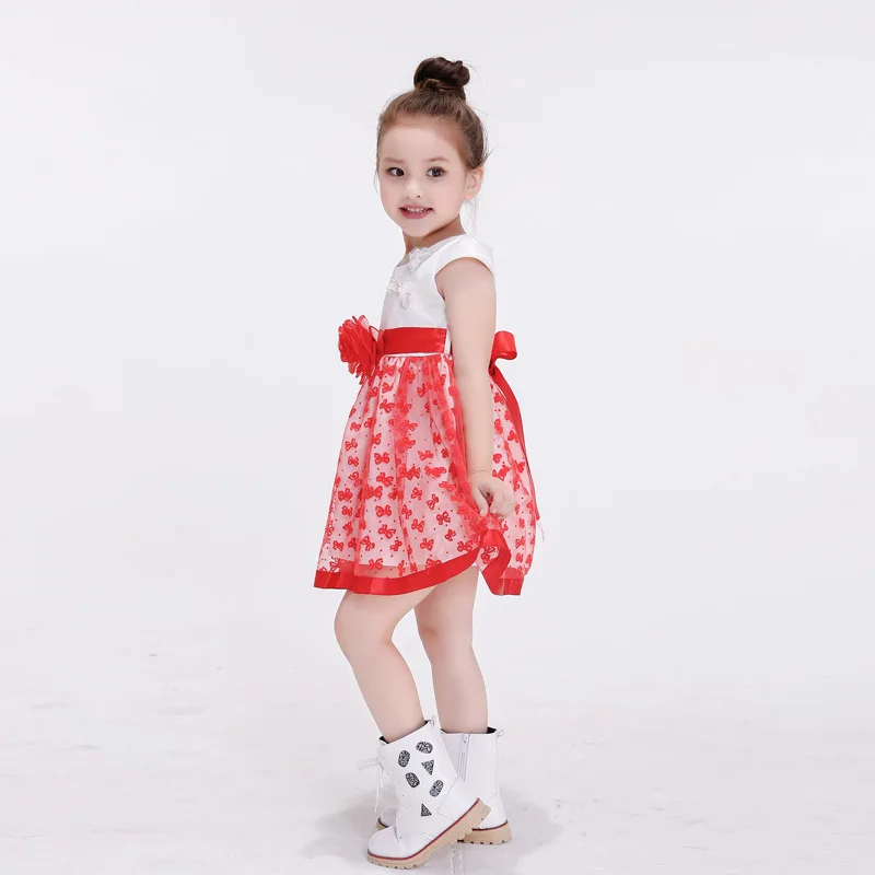 2017 Summer Children Girls Dresses Lovely Baby A Line Dress Kids Short Sleeve for Children's Clothing 2-7Y | Детская одежда и