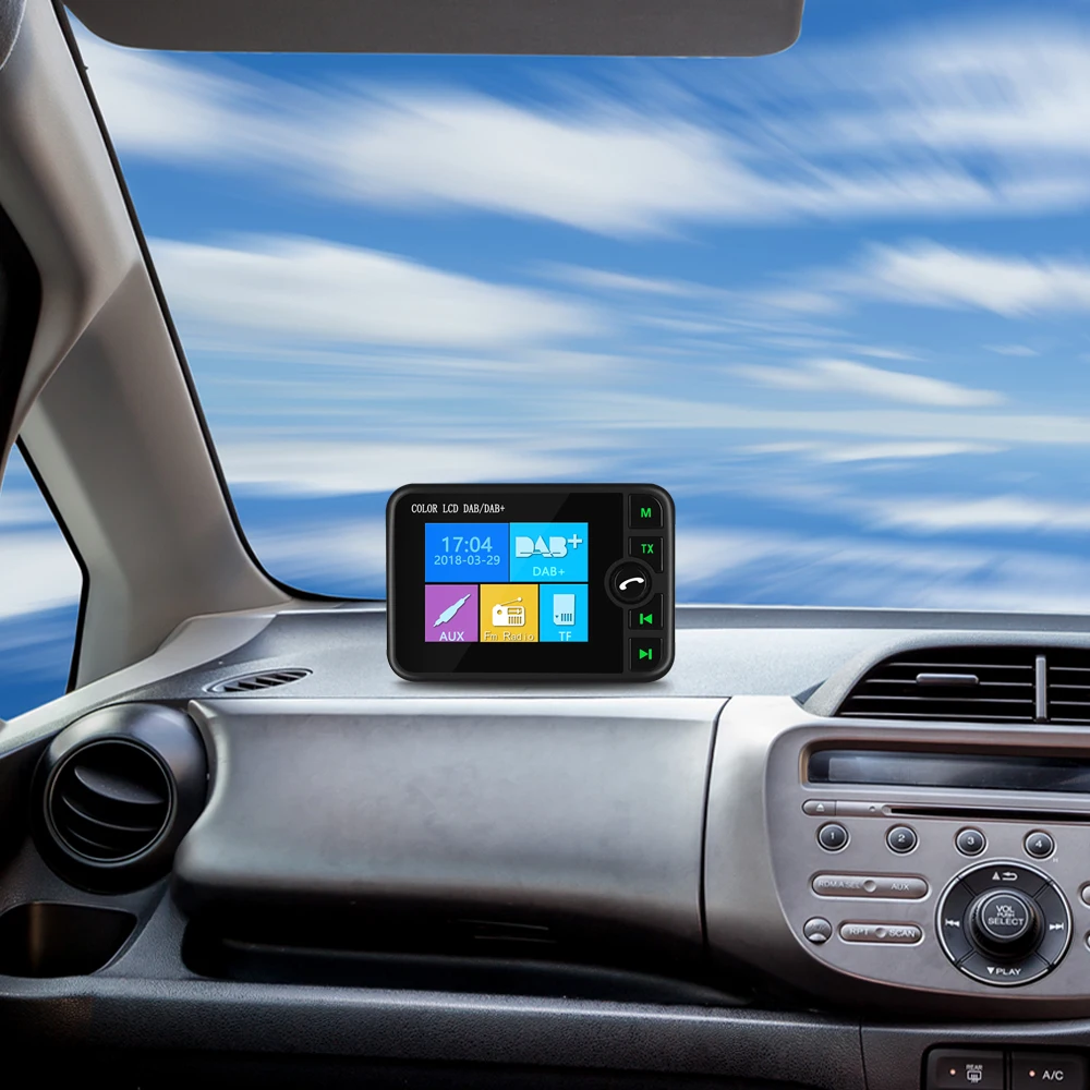 DAB Radio Receiver FM Transmitter Bluetooth Handsfree Music Player Digital Broadcast Auto Audio TF Card Slot Car | Автомобили и