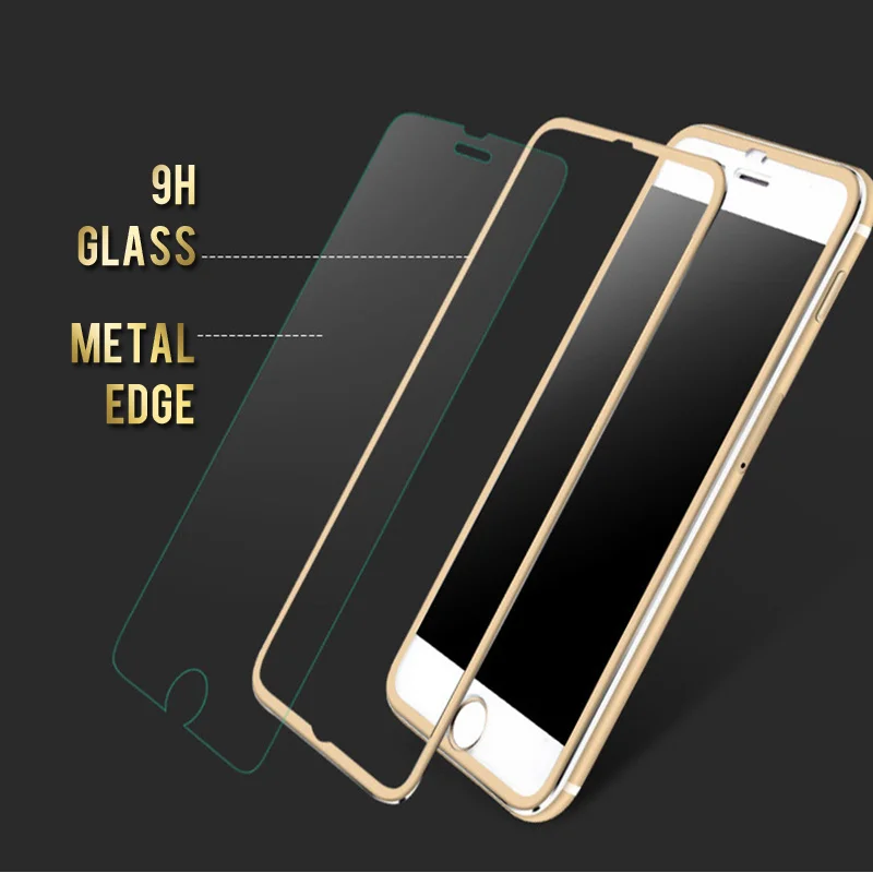 6D закаленное стекло для iPhone 6 6S 7 8 Plus полная защита экрана алюминиевый сплав X 5 SE 5S