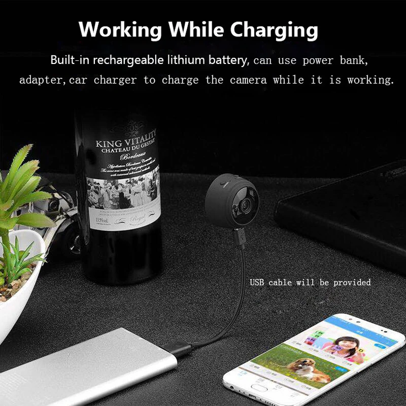 Мини Wifi камера Full HD 1080 P Resulotion Противоугонная видеокамера Бытовая ночного видения