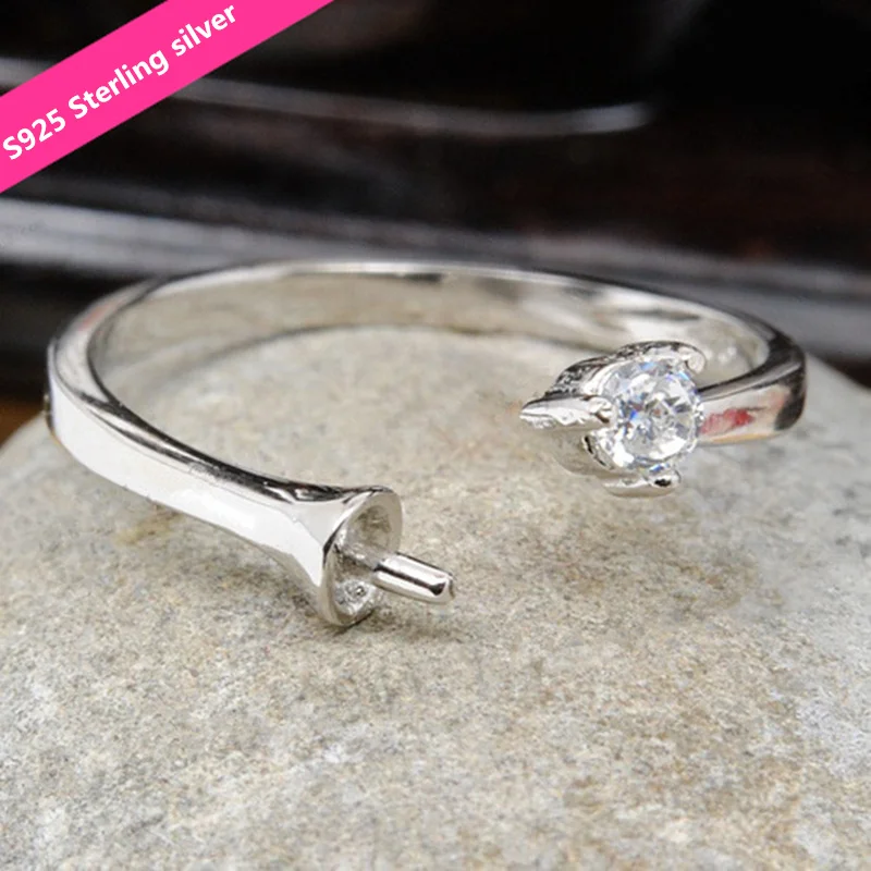 Супер классические кольца с цирконием регулируемые из стерлингового серебра 925