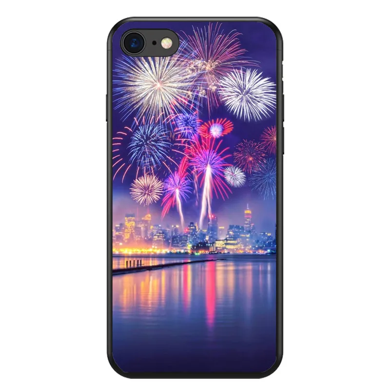 Fuegos artificiales flores bancas patrones encantadora Мягкий Силиконовый ТПУ чехол для телефона iPhone 8 7 6 S
