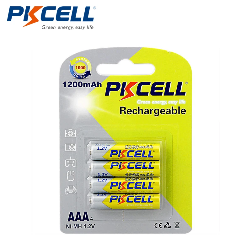 

12pcs/3cards PKCELL 1.2V AAA Rechargeable Battery aaa 1200mAh NIMH Batteries 3A Battery Rechargeable