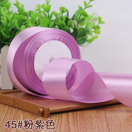 pink purple 50 мм, 25 ярдов, 22 м, красивая шелковая атласная лента из полиэстера для украшения свадебных торжеств, подарочная упаковочная лента, материал "сделай сам" - Цвет: pink purple