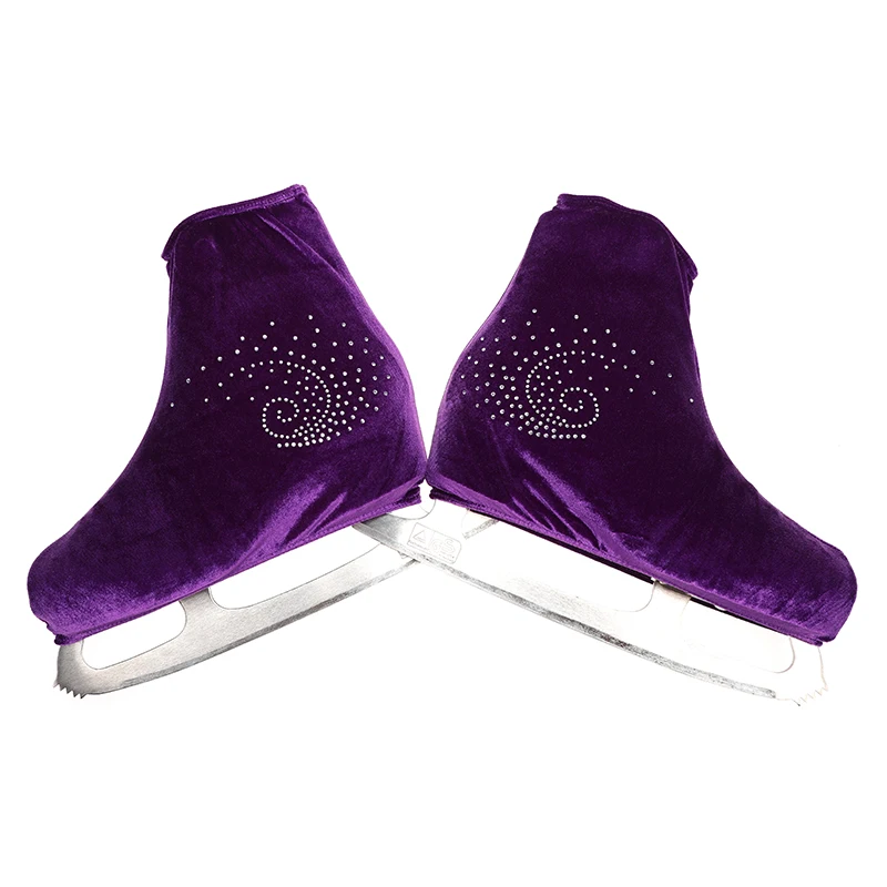 purple Nasinaya обувь для фигурного катания бархатная Крышка для детей взрослых защитные роликовые коньки аксессуары для катания на коньках блестящие стразы 15 - Цвет: purple