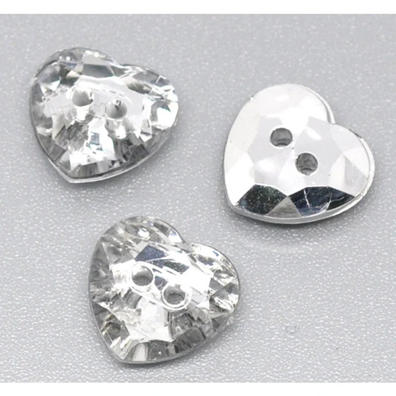 DoreenBeads 15 шт. акриловые пуговицы с 2 отверстиями экологически чистые прозрачные в