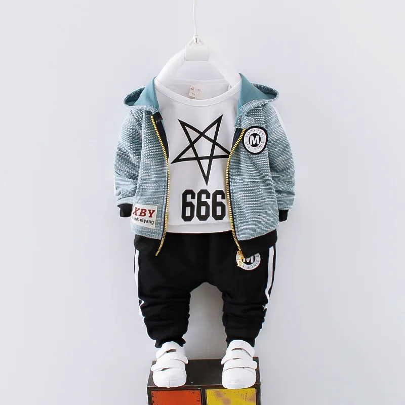 children clothing sets 2018 new baby boy&amp girls spring fashion high-quality cartoon jacket coat+t-shirt+pants 3 pcs sport suit | Детская
