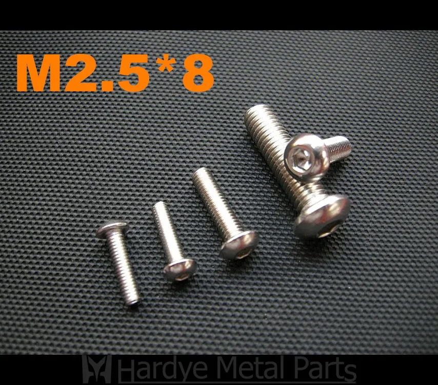 

500pcs/lot ISO7380 M2.5*8 Stainless steel button head socket screw