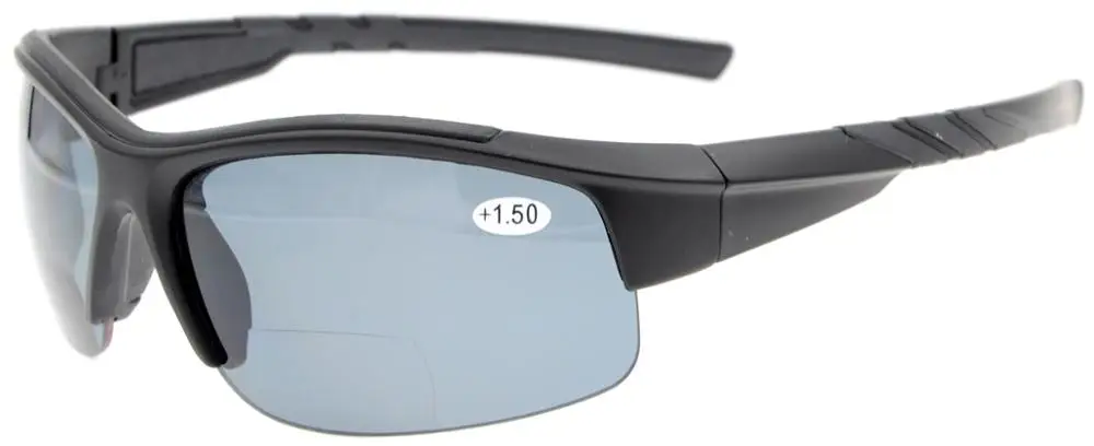 TH6226PGSG Eyekepper TR90 небьющиеся спортивные поликарбонатные поляризованные бифокальные Солнцезащитные очки без оправы+ 1,50/+ 2,0/+ 2,5 - Цвет оправы: Matte Black