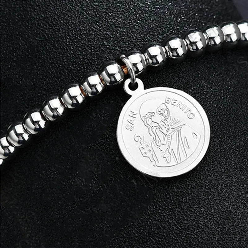 PINKSEE Stainless Steel Beads Ball Bracelet For Women Men Hand-Woven Live Hand Rope Vintage Accessories | Украшения и аксессуары