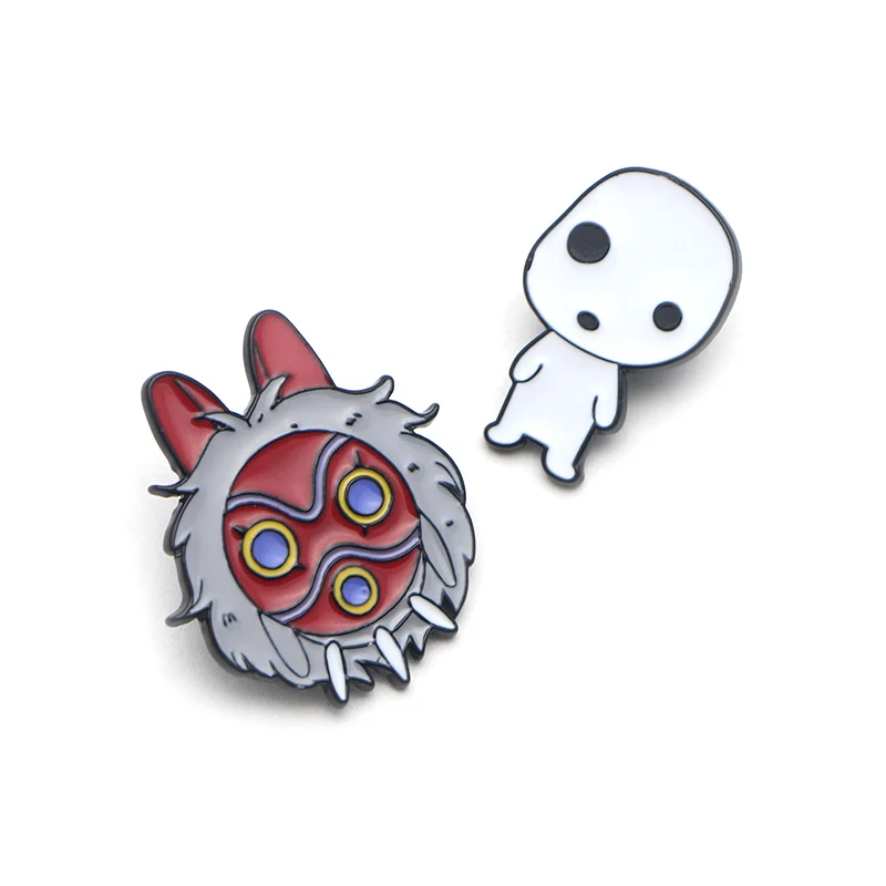 P3169 Dongmanli Mononoke маска hime металлические эмалированные булавки и броши для женщин и мужчин нагрудные булавки сумки значок крутые подарки