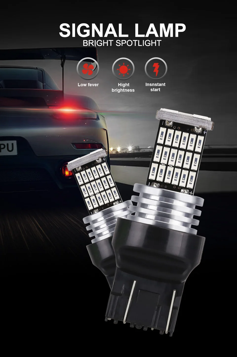 ANMINGPU 2x автомобиль светодиодная сигнальная лампа T20 7443 7440 Led W21W W21/5 Вт WY21W Canbus Авто указателем поворота обратный задние стоп-сигналы 12V