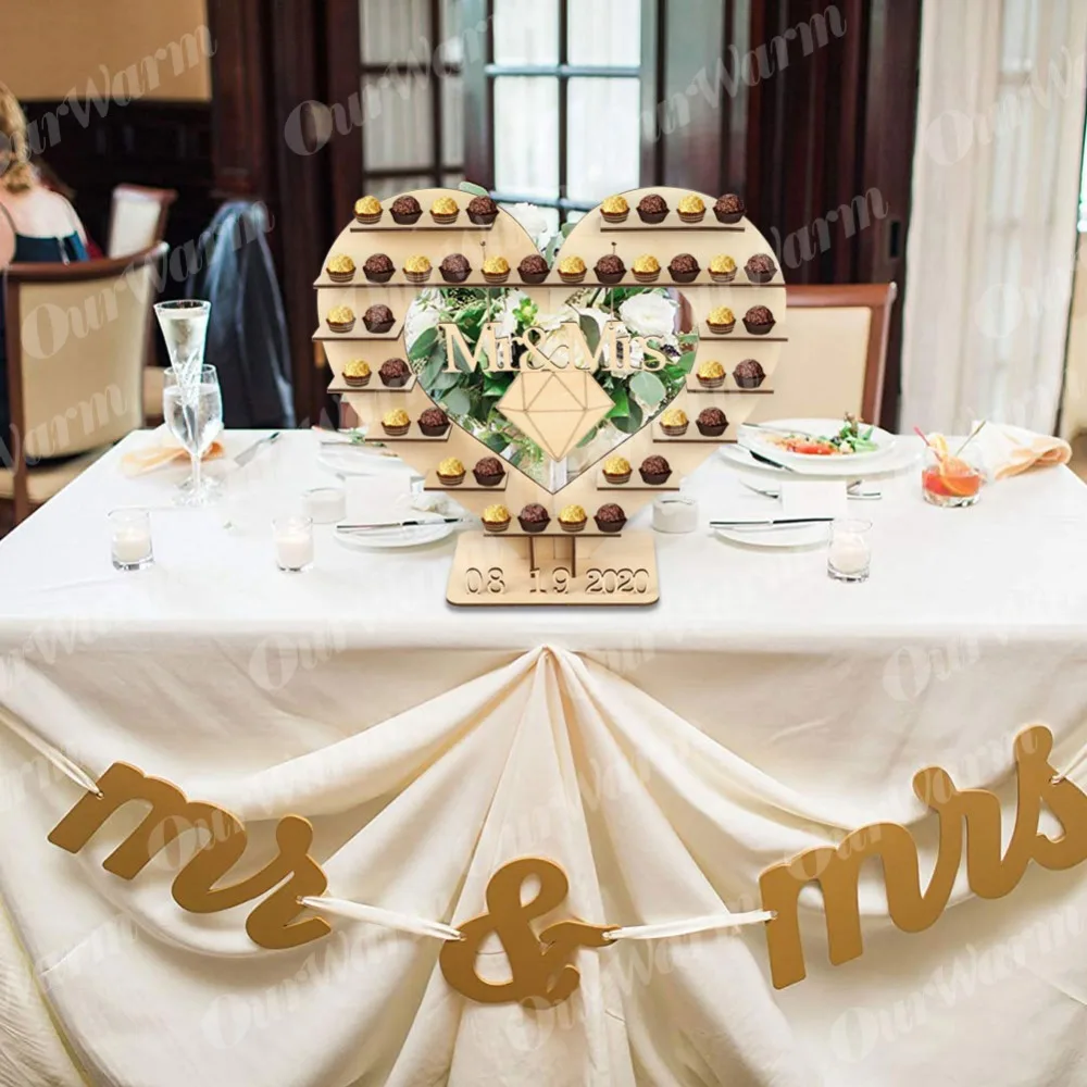OurWarm Mr Mrs Свадебный шоколадный Сердце Дерево шоколад Ferrero Rocher Стенд Свадебный Дисплей Стенд центрометр декор для конфет
