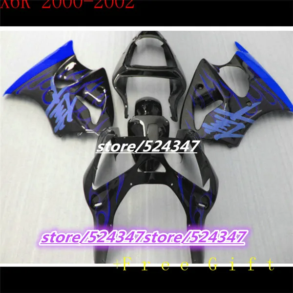 

Custom motorcycle three free package For NINJA ZX6R 01 00 02 kawasaki NINJA ZX6R ink caky dark blue barca first fairing sections