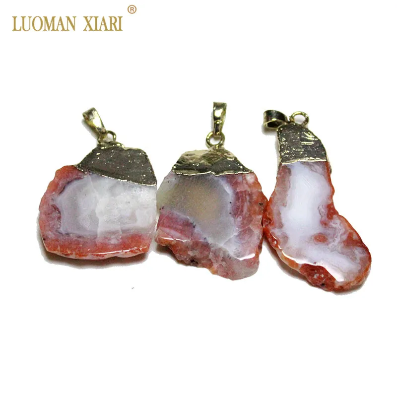 Оптовая продажа натуральный красный Агаты каменный Шарм Подвеска золотое