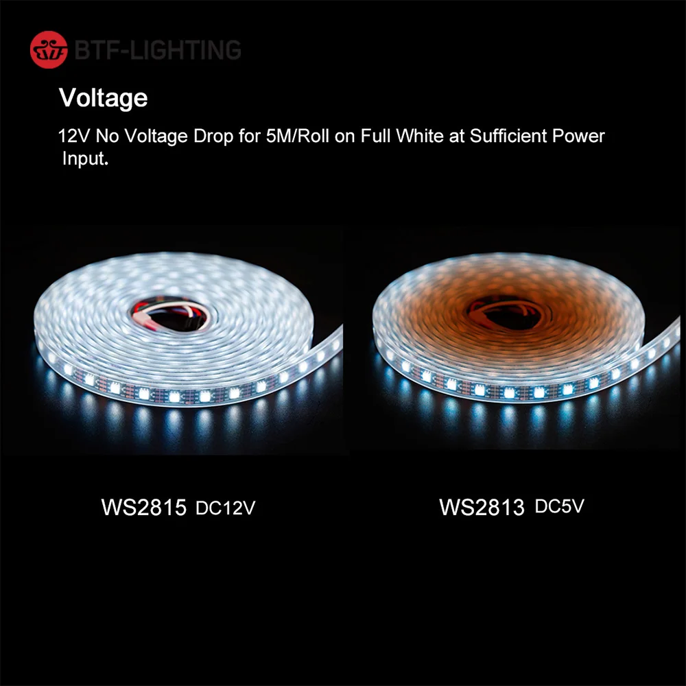 Пиксельная Светодиодная лента WS2815 (WS2812B/WS2813) 12 В постоянного тока RGB 1 м/5 м