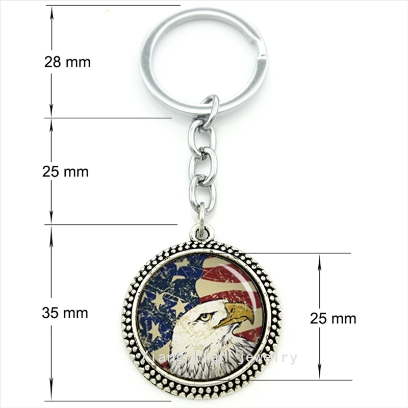 TAFREE винтажный Национальный символический брелок облысающий американский флаг