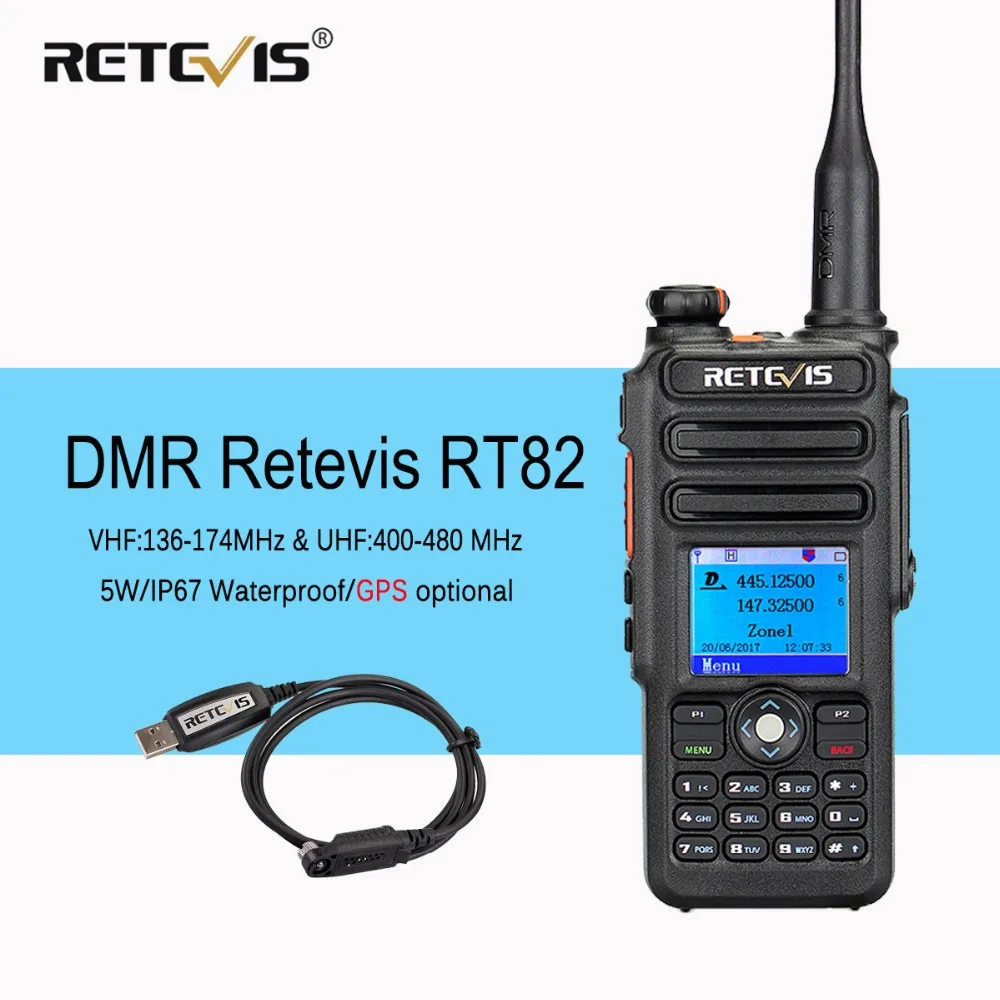 Dual Band DMR Retevis RT82 Цифровой рация УКВ (gps) IP67 водонепроницаемое Любительское радио