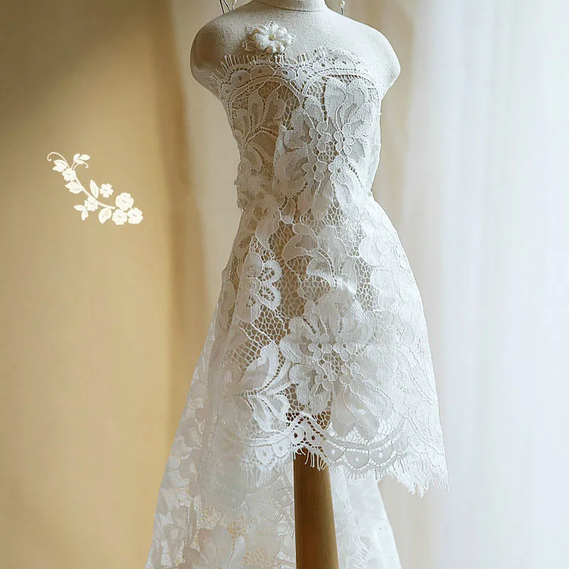 3 м/лот французская кружевная отделка для ресниц Ширина 25 см черно-белая ткань