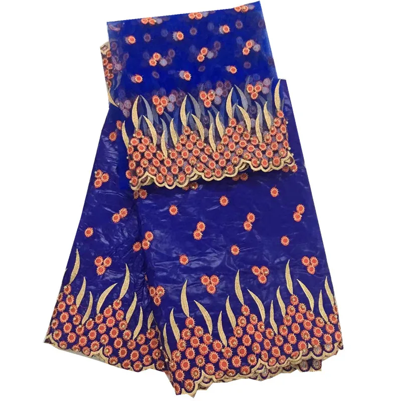 African bazin riche lace fabric african high quality getzner for wedding in royalblue YJ52-51 | Дом и сад