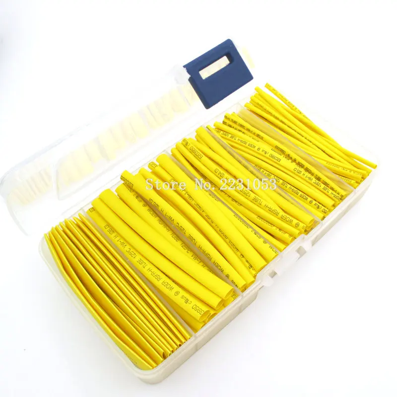 165 шт./лот 2:1 термоусадочная трубка комплект проводов кабелей 2 мм 3 4 5 6 8