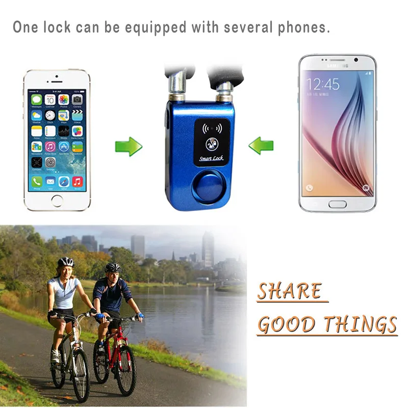 Умный велосипедный замок суперсмартфон с Bluetooth стальной цепной