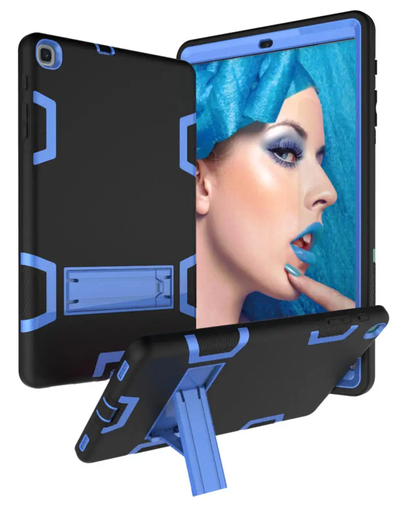 Black Light Blue Противоударный чехол для планшета samsung Galaxy Tab A 360, защитный чехол для samsung Galaxy Tab A10.1 дюймов() T510/T515 - Цвет: Black Light Blue