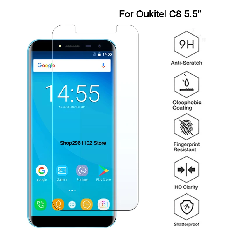 9H закаленное стекло для Oukitel C8 Защитная пленка для экрана телефона Защитная пленка для экрана для Oukitel C8 стеклянный чехол c 8 glas