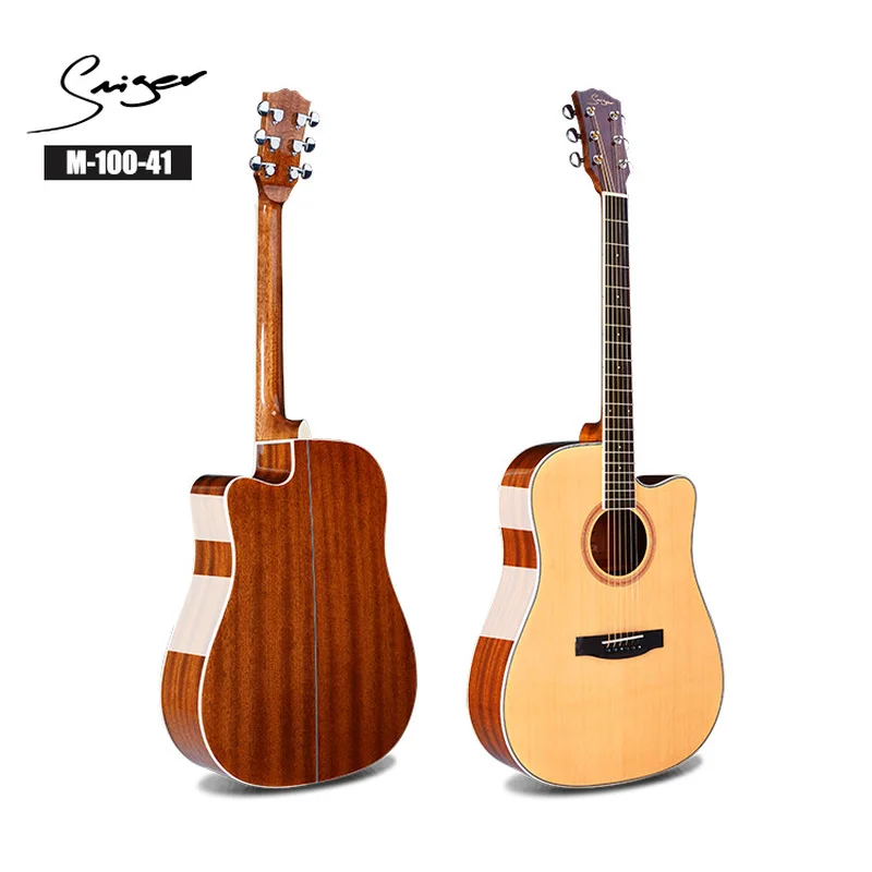 

Guitar Spruce Acoustic Electric Steel-String 41 Inches D-Body Guitarra 6 Strings Folk Pop Cutaway Sapele High-gloss Wood Color