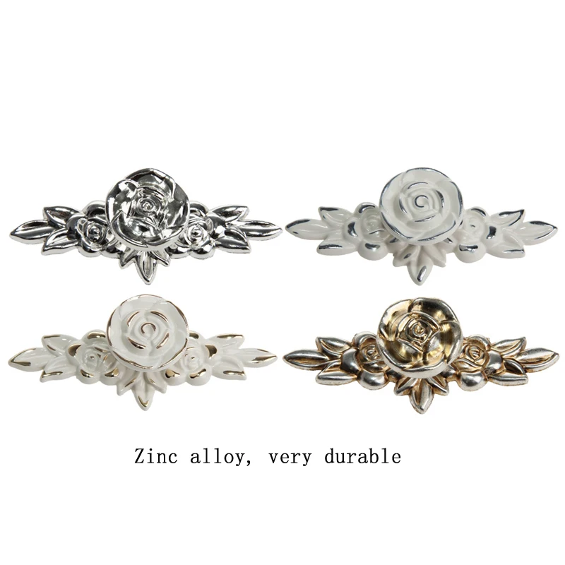 Выдвижная ручка двери Античная золотая в виде розы для шкафа дверной ящик комод