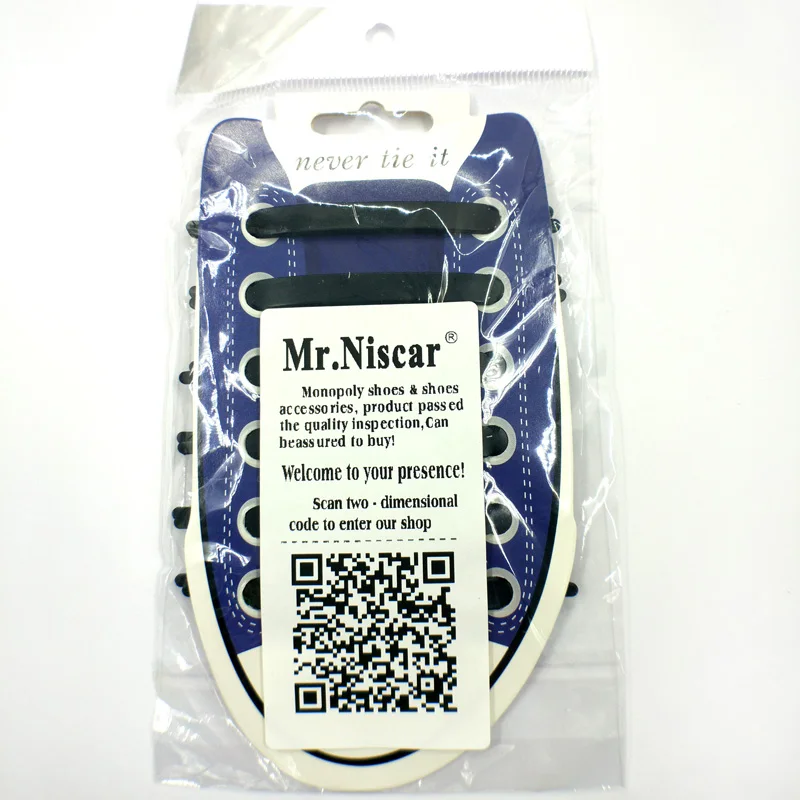 Mr. Niscar 1 комплект/12 шт. черные эластичные силиконовые шнурки для обуви взрослых