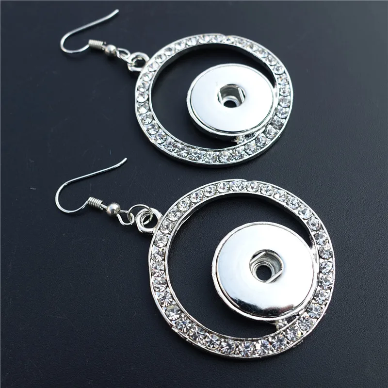 Круглые металлические серьги пуговицы с кристаллами Стразы 18 мм Модные женские