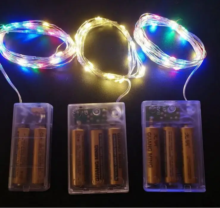 9 цветов 2 м/5 м 20/50 светодиодов RGB праздничное освещение светодиодная гирлянда из