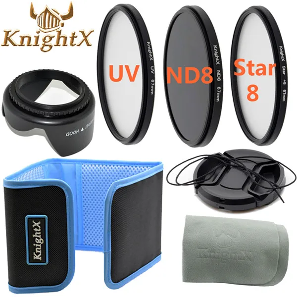 KnightX UV FLD cpl nd фильтр 67 мм набор объективов для canon eos 600d 1200d для Nikon d5300 d5500 d3300 d3200 d7100 t3i 49 52 55 58 мм - Цвет: 3 Filter 7in1  E