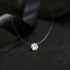 FYM 9 видов цветов сверкающий циркон ожерелье невидимая прозрачная леска простое ожерелье с подвеской ювелирные изделия для женщин вечерние