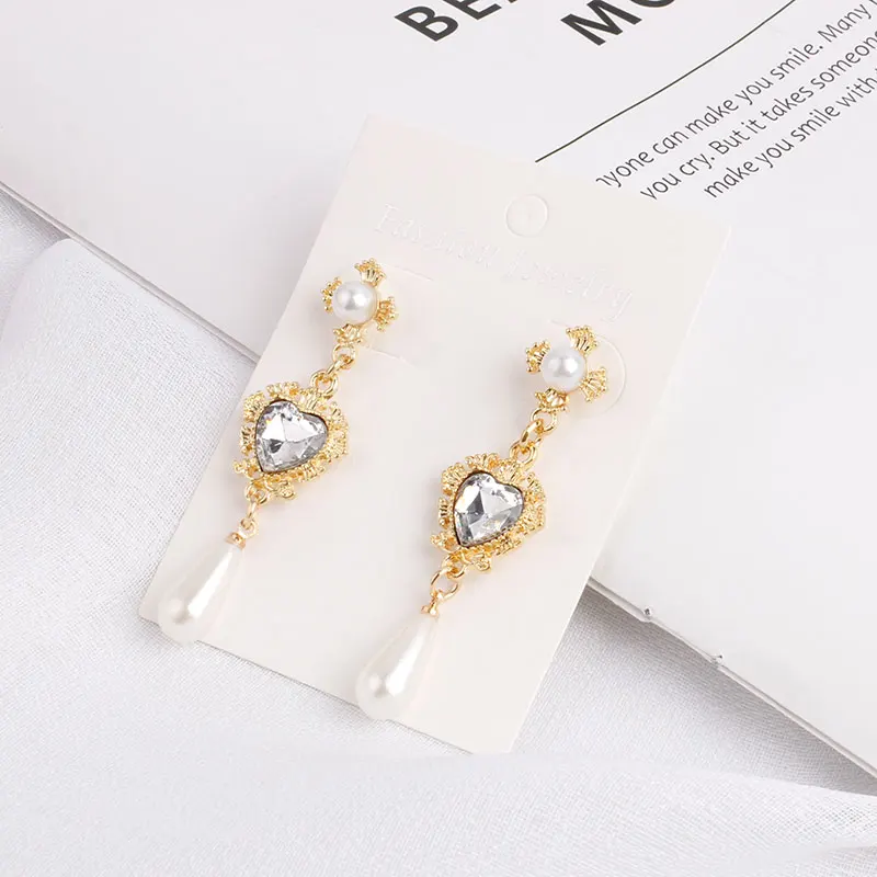 F &amp U винтажные Стразы и искусственный жемчуг сердце капли воды свадебные