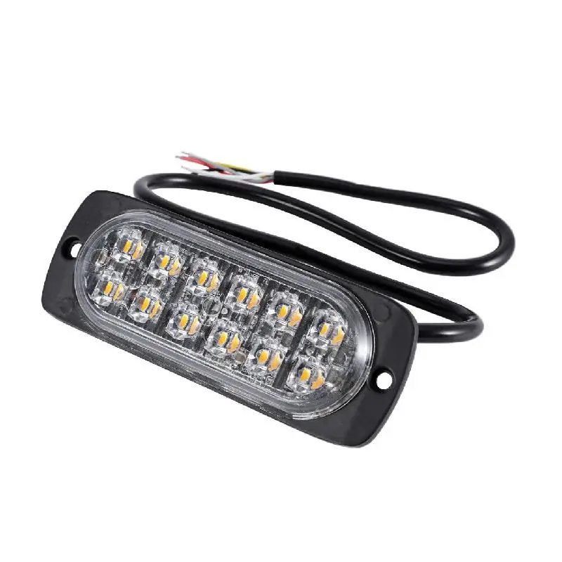 Oslamp 4pcs 4LEDs/12LEDs Amber/Yellow Grille Flashing Light Auto Strobe Warning for Fog Weather Flash Emergency Lamps | Автомобили и
