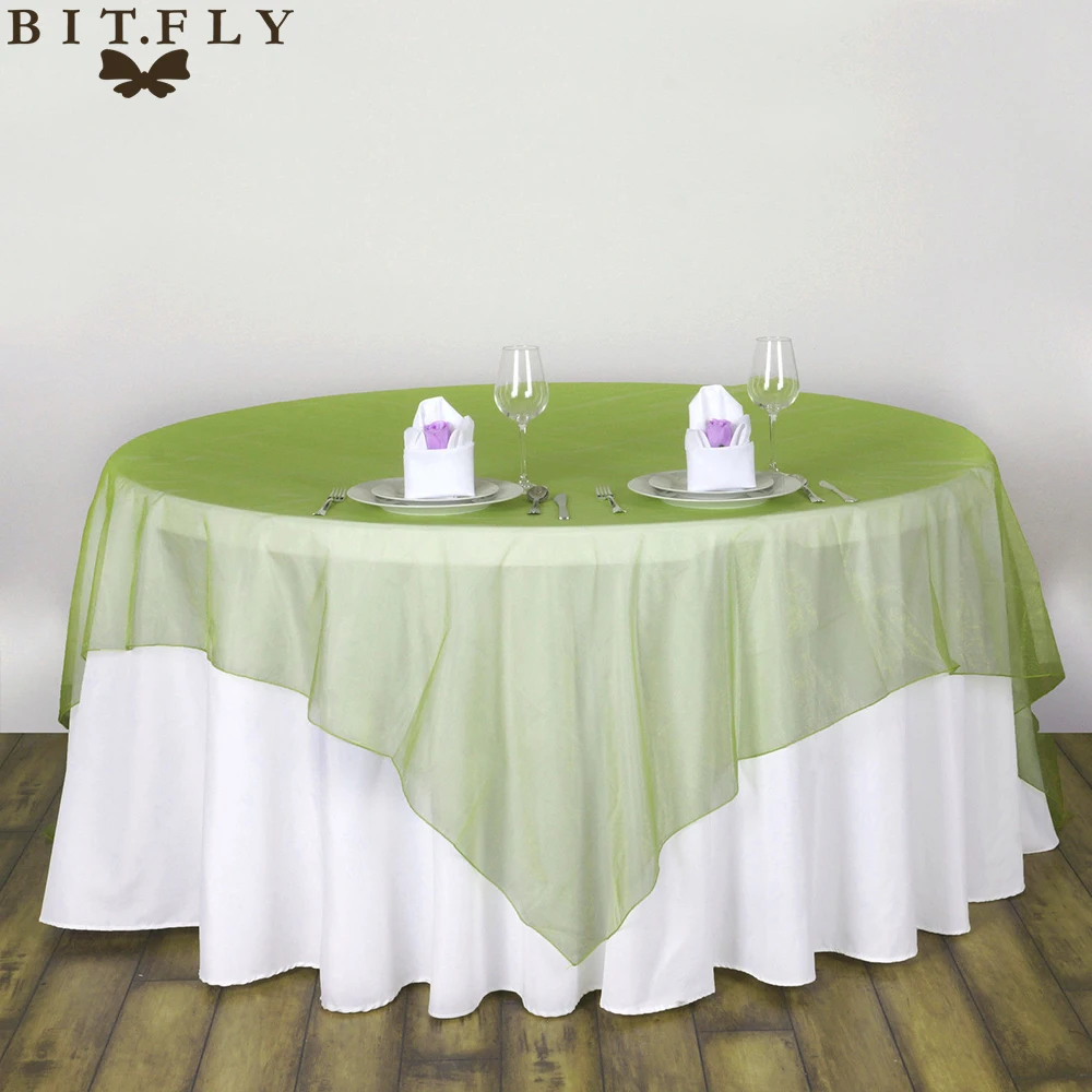 10 шт. свадебные скатерти из органзы для банкетов квадратный свадебный стол