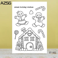 azsg sweet snowman house clear stampsseals for diy scrapbookingcard makingalbum decorative silicone stamp crafts