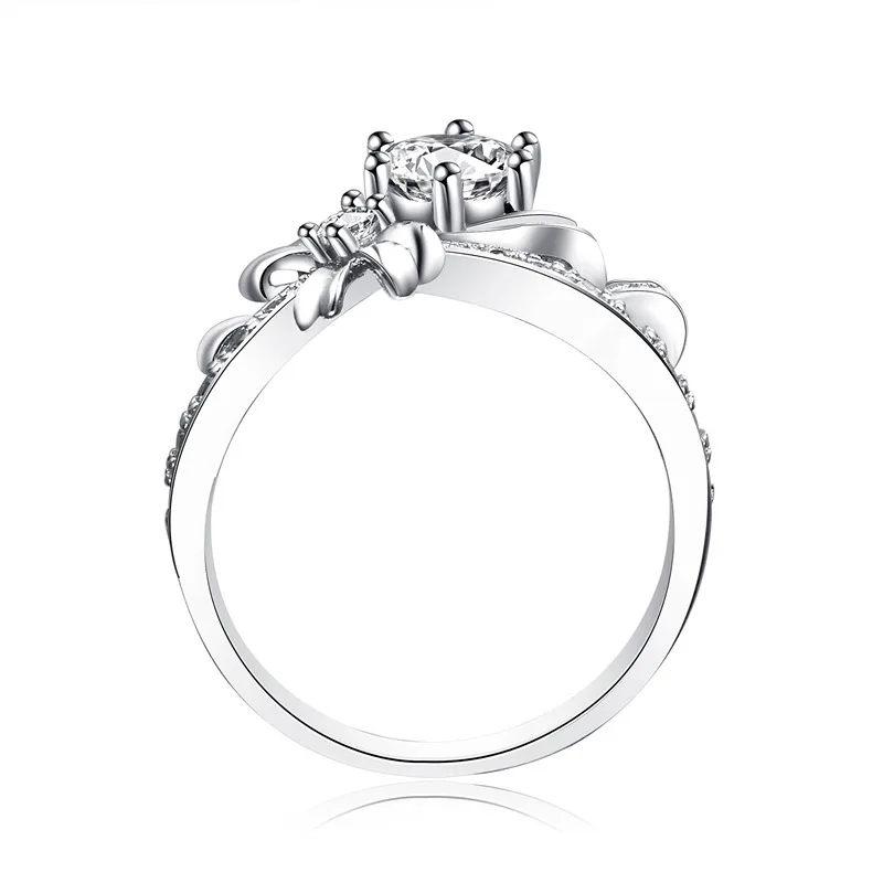 Подлинное высококачественное роскошное кольцо с бантом имитирующее Moissanite