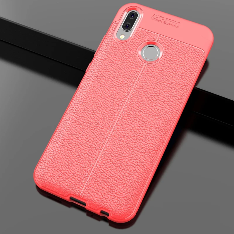 YUETUO задняя крышка телефона из ТПУ с кожаным узором etui coque cover case for huawei Y9 2019 y 9 enjoy plus