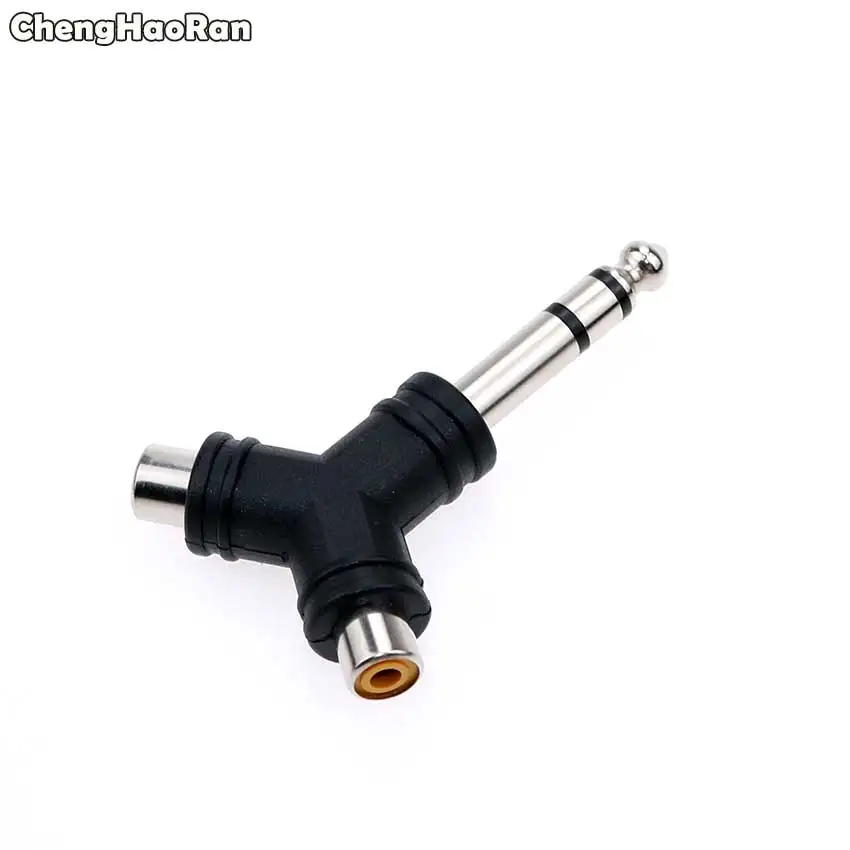 

ChengHaoRan Audio Adapter 6.35mm 1/4" Male Mono/Dual Plug To RCA Female Jack Audio Adapter Connector TS For Home KTV Use