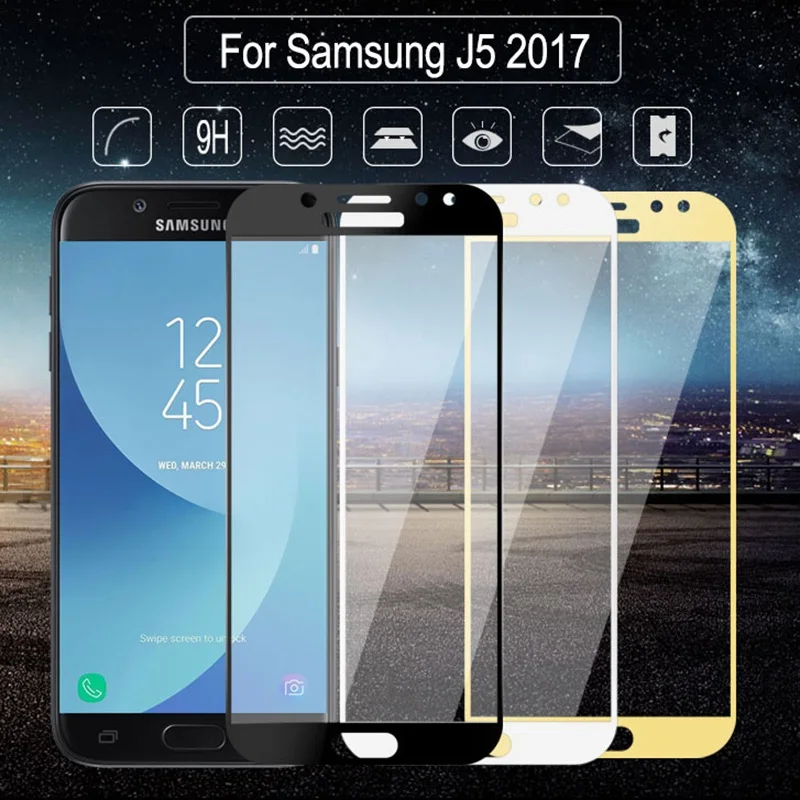 GerTong закаленное стекло для samsung Galaxy J3, J5, J7 года полное покрытие экрана Защитная пленка для samsung J3 J330 J 3 5 7