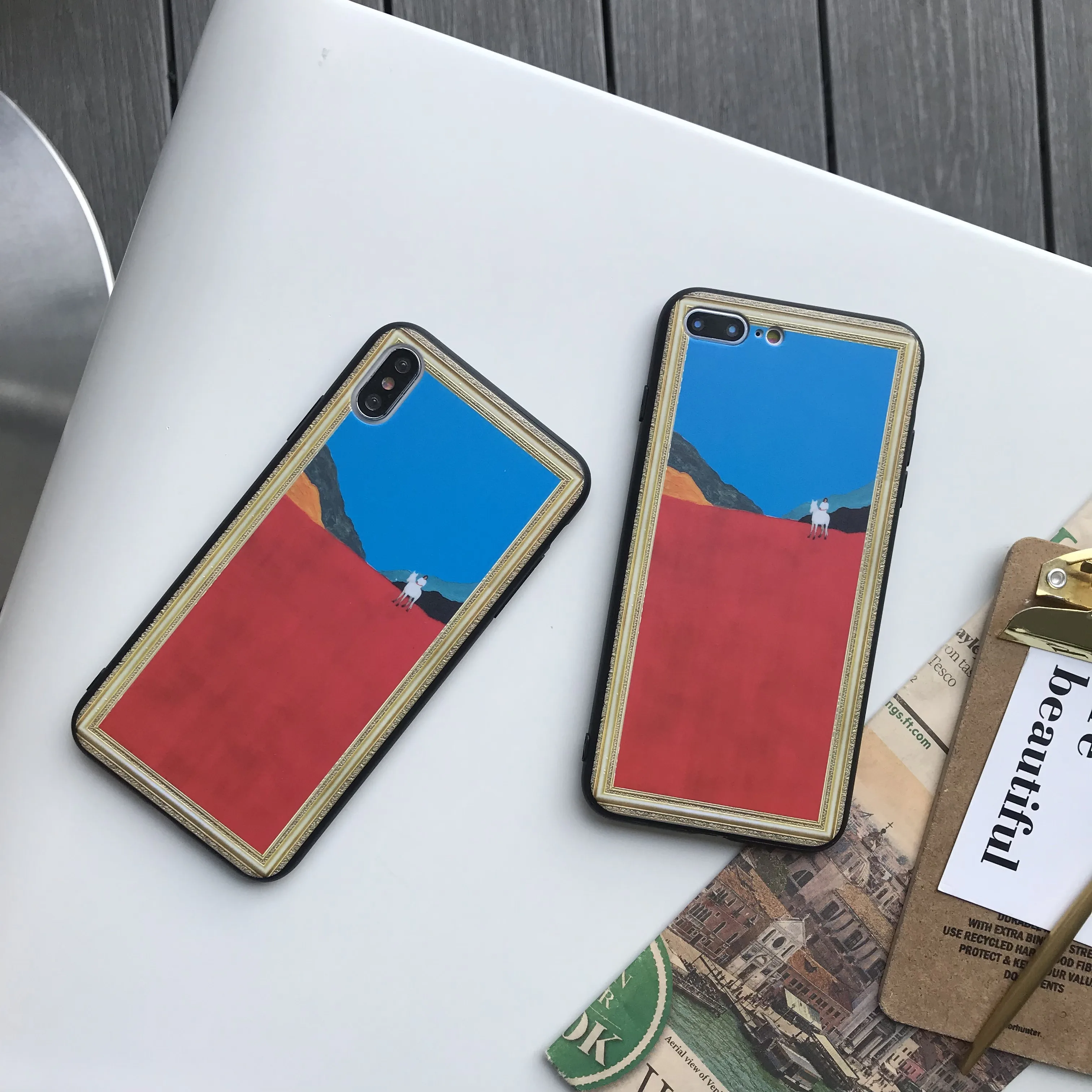 Художественный цветной чехол для iphone 6 6S Plus X XS MAX Простые ретро Чехлы XR 7 8Plus PC
